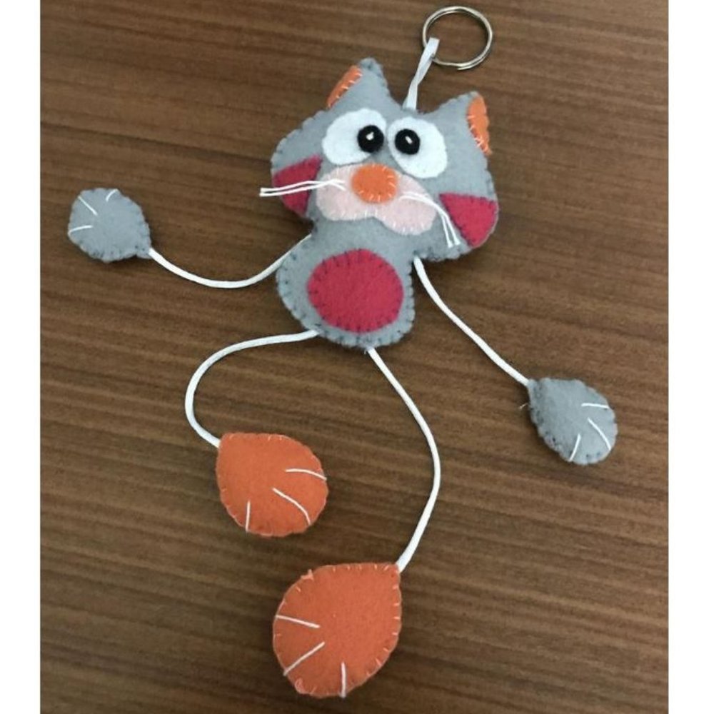 Handmade Whimsical Cat - Ornament - Bag Charm
